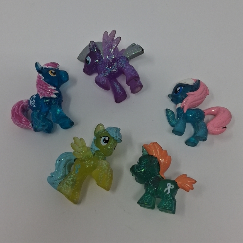 My Little Pony FiM Blind Bag Wave  2" Transparent Glitter Lot Of 5
